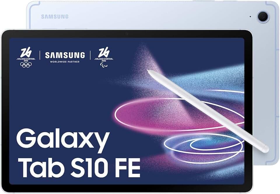Samsung Galaxy Tab S10 FE, 3 anni di garanzia, Android Tablet, Display 10.9" LCD, Wifi, RAM 8GB, 128GB, 8.000 mAh, S Pen, Android 15, IP68, Blue [Versione italiana]