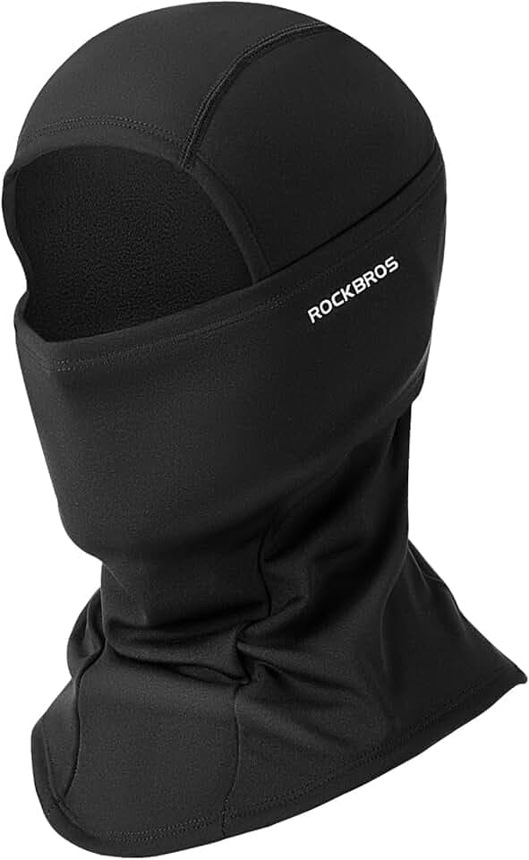 ROCKBROS Passamontagna Moto Invernale Termico con Pile Balaclava Sottocasco Caldo Multifunzionale per Ciclismo Sci Antivento Traspirante Unisex Taglia Unica Logo Riflettente 4Colori ClimatePartner certified