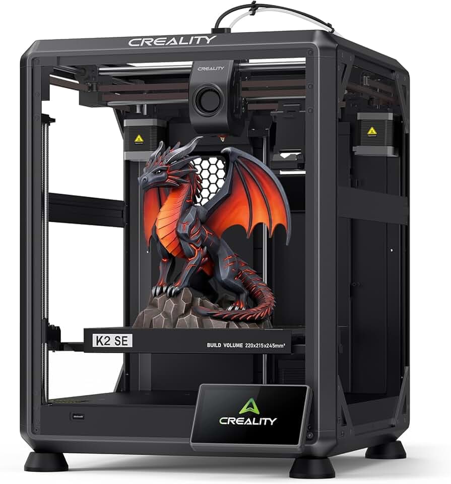 Creality K2 SE Stampante 3D - Stampa 500mm/s Alta Velocità, Compatibile CFS Multicolore, Telaio Metallo Solido, Estrusore Diretto, Livellamento Automatico, 220×215×245mm