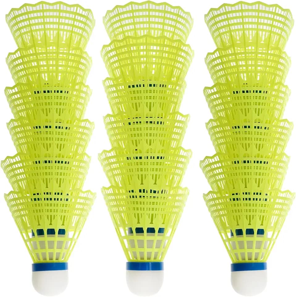 QWORK® Set di 18 Volani Badminton in Nylon - Elevata Resistenza agli Urti e Volo Stabile