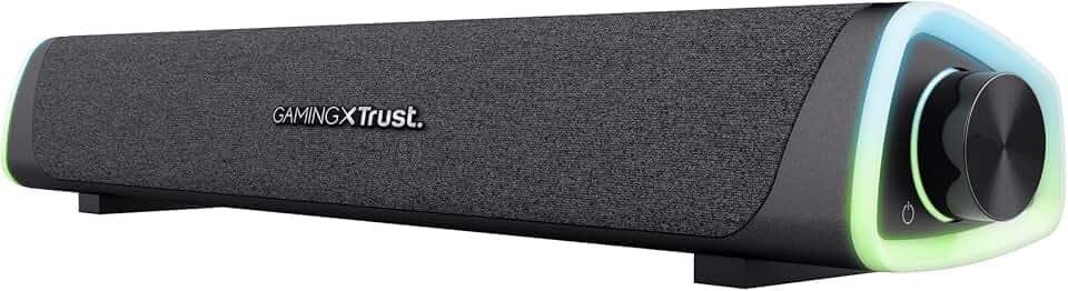 Trust Gaming GXT 620 Axon Soundbar Illuminata RGB 12W, Alimentazione USB, 3.5mm AUX, Altoparlanti, Casse PC per Computer, Laptop, Smartphone, Tablet, TV - Nero