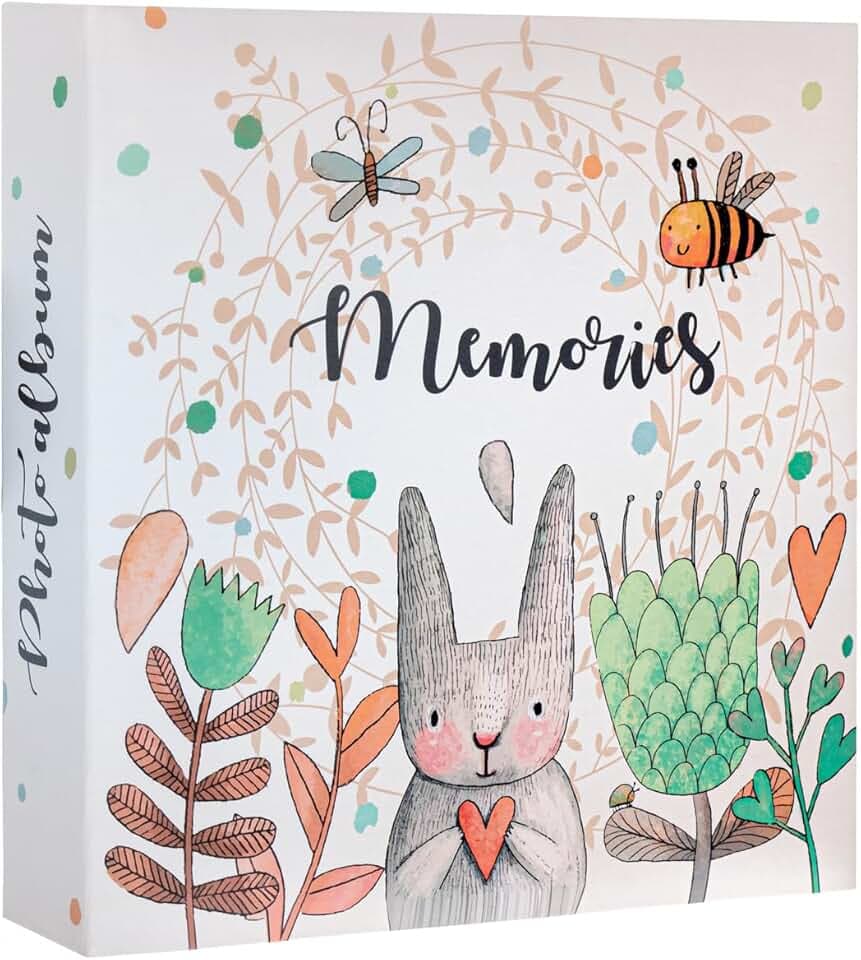 Grupo Erik Album Fotografico 10x15 cm Cute Rabbit - Album Foto con 200 Tasche, 2 per Pagina, Copertina Rigida e Personalizzabile, con Spazio per Note e Commenti The Forest Stewardship Council