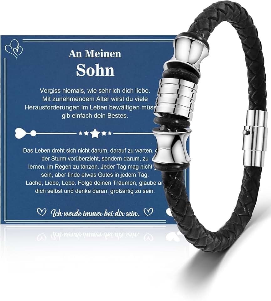 Cheerslife Regalo Per Il Figlio Bracciale In Pelle Uomini A Mio Figlio Bracciale 18 ° Compleanno Ragazzo Idee Regalo Bracciali Incoraggiamento Regalo Per Ragazzo Figlio DE