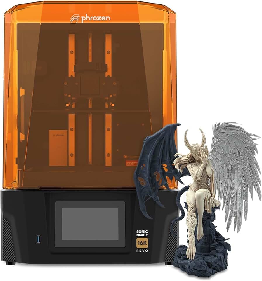 Phrozen Sonic Mighty Revo 16K Stampante 3D a Resina, LCD Mono 10.1", Risoluzione 14x19 µm, Volume 211x118x235 mm, Calibrazione Un Tocco, Rilevamento Guasti, App Multi-Stampante