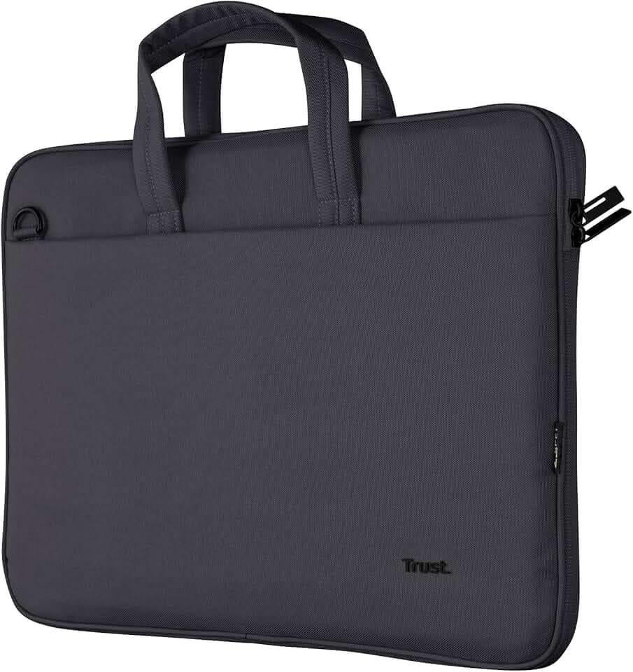 Trust Bologna Slim Eco Borsa per Laptop fino a 16", Borsa per Laptop Sostenibile in Plastica Riciclata, con Tracolla, Custodia per Viaggio, Lavoro, Ufficio, Scuola Global Recycled Standard