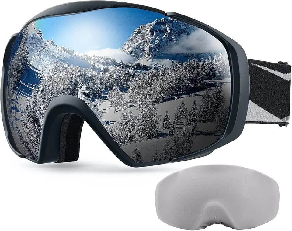 OutdoorMaster Maschera Sci Modello Classic OTG - Lenti Anti-Appannamento e Protezione UV400 - Compatibile con Casco e Occhiali da Vista