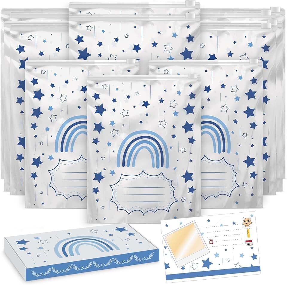 15 Pz Sacchetti cambio neonato ospedale (Blu) - 10 Grandi e 5 Piccoli Bustine Corredino Neonato Ospedale Riutilizzabili per Asilo e Viaggi - Idea Regalo Prezioso per Future Mamma