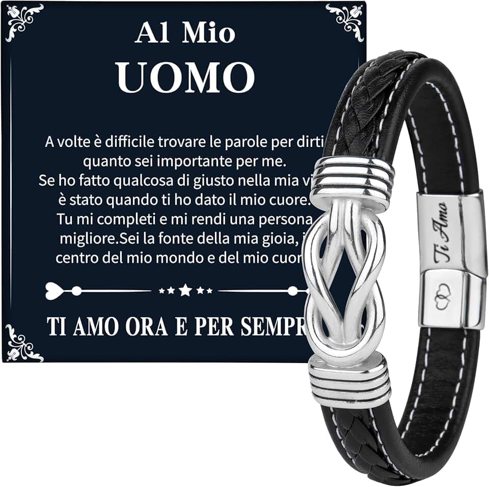 Merclix Regali Per Lui/Nonno/Papà Natale Bracciale Uomo Idee Regalo Uomo Compleanno