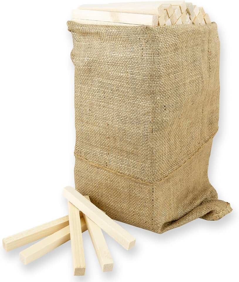 Legnetti Accendifuoco di Abete 100% Naturale, Legna da Ardere Essiccata, per Stufa e Camino a legna, BBQ, 16 cm, 310 pezzi (1 SACCO - 5KG)