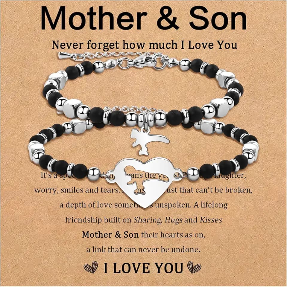 YELUWA Bracciale per Madre E Figlio/Figlia - Ritorno a Scuola, Primo Giorno Di Scuola - Per Mamma E Io, Ragazze E Ragazzi (2 Pezzi)