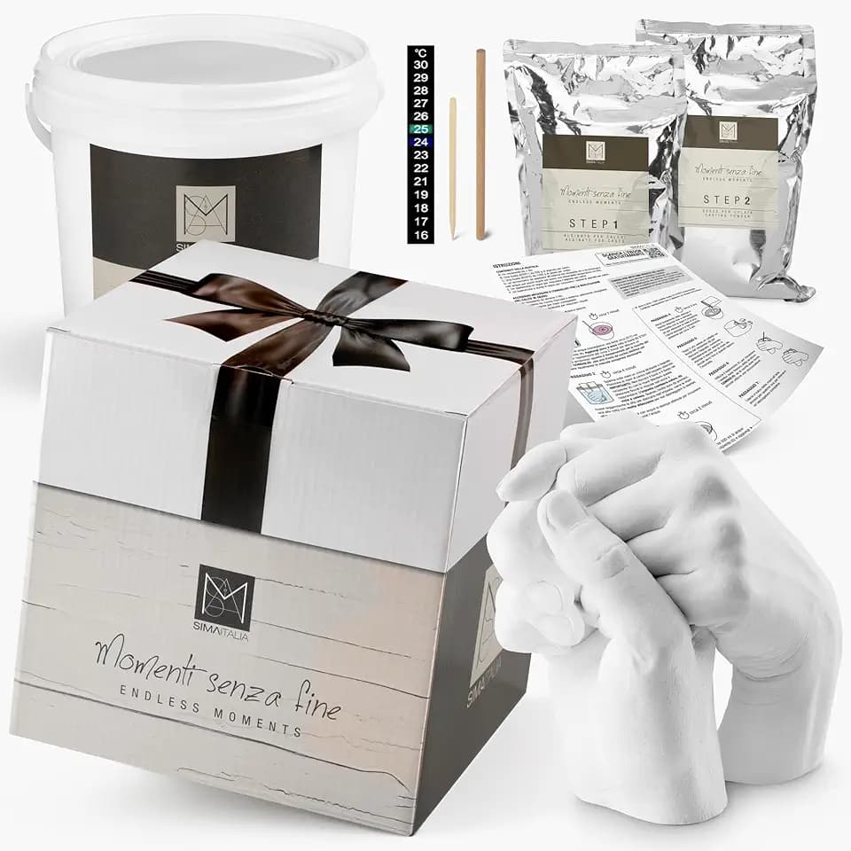 Kit Calco Mani Coppia Completo con Video Guida ed Ebook - Stampo 3D in Gesso e Alginato