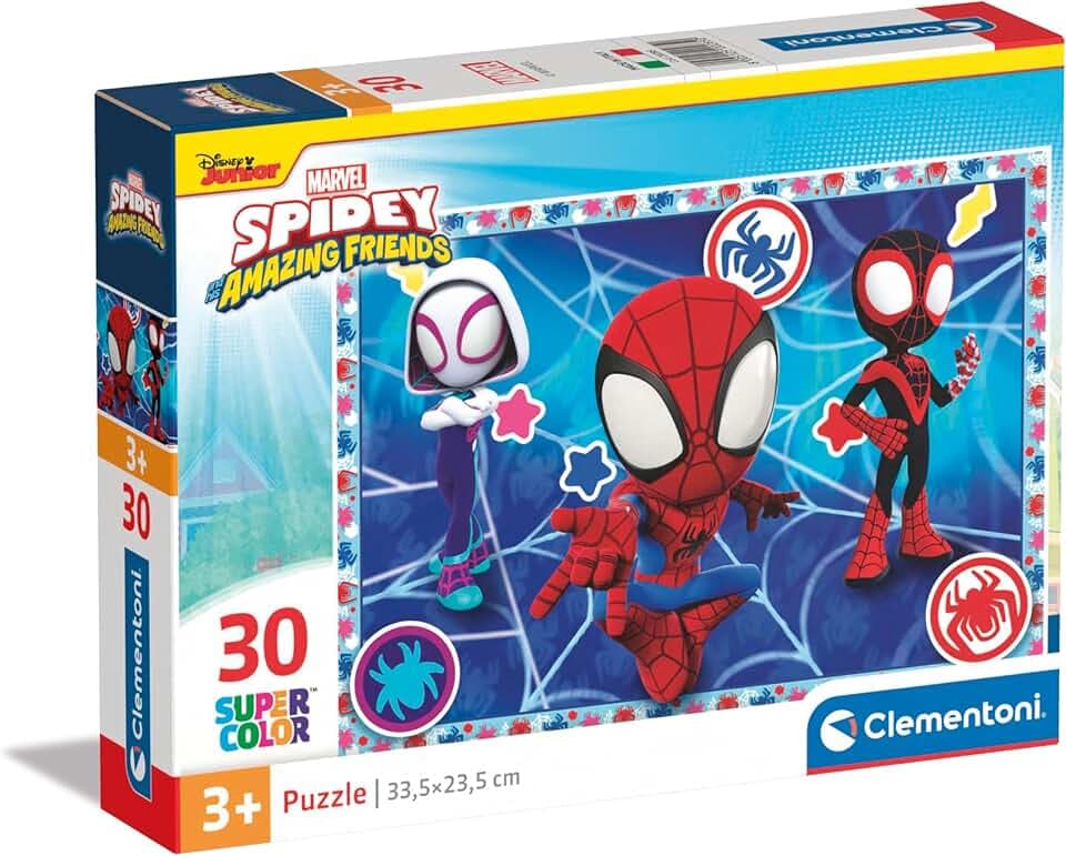 Clementoni - 20285 - Supercolor Puzzle - Marvel Spidey And His Amazing Friends - 30 Pezzi - Puzzle Bambini 3 Anni, Puzzle Cartoni Animati, Made In Italy