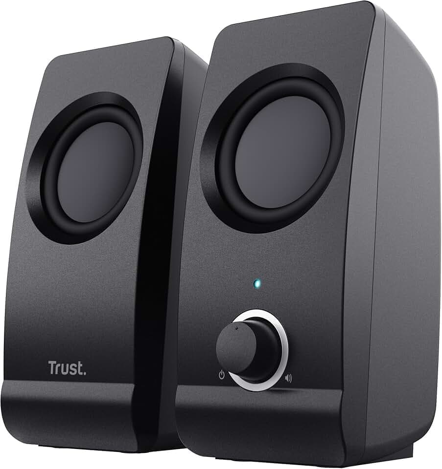 Trust Remo Casse Pc 2.0, 16 W, 8 W Rms, Alimentazione Usb, Jack Aux 3.5 Mm, Altoparlante Stereo, Casse Per Pc Fisso, Set Di Altoparlanti Per Computer, Portatile, Laptop, Casa, Ufficio, Nero
