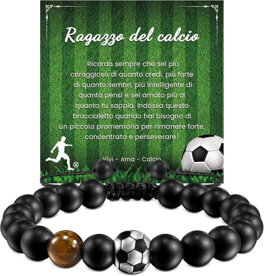 Cheerslife Idee Regalo Ragazzo,Braccialetto di Calcio Basketball per Ragazzi, Regali Compleanno Natale per Figli, Nipoti Fratelli, Regalo Ragazzo 8 9 10 11 12 13 14 15 Anni Maschio Bracciale Bambino