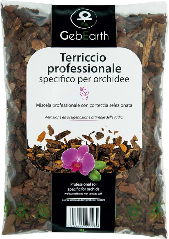 GebEarth® - Terriccio per Orchidee, Substrato per Orchidee da 1 Litro【 Terriccio Professionale per tutte le Orchidee 】