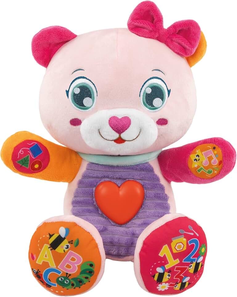 Clementoni Baby Betta Dolce Orsetta, Peluche Interattivo Parlante per Bambini di 6+ Mesi, Centro attività Che Stimola Lo Sviluppo Sensoriale e Cognitivo, Lingua Italiana, 17964