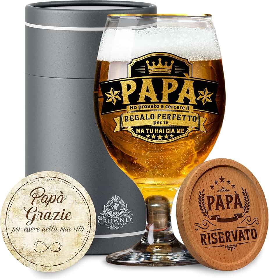 Idee Regalo Papà Bicchiere Birra Personalizzato Compleanno Originale Festa Del Papà Regalo Padre Per Lui
