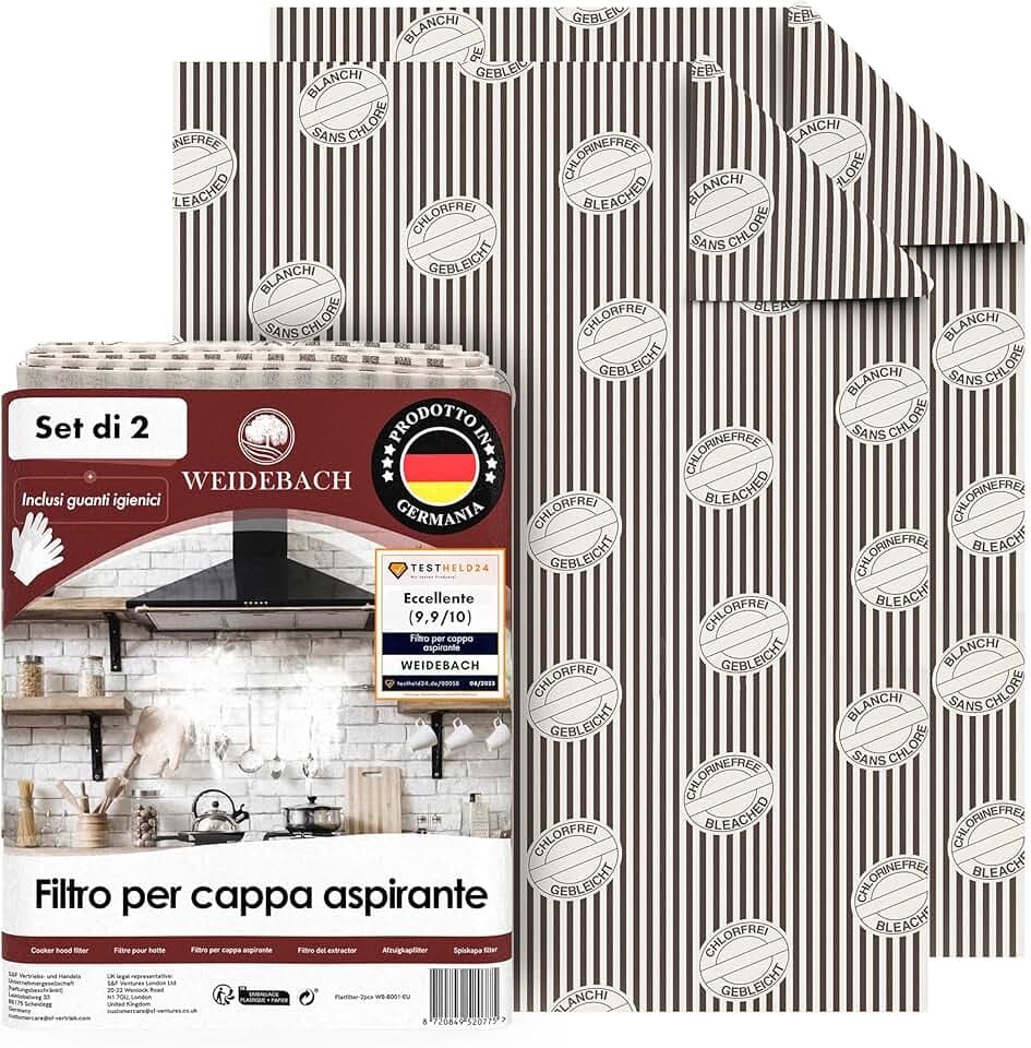2x Filtro piatto per cappa aspirante (Filtro antigrasso), 57x47cm, 1mm di spessore, ritagliabile Filtro per cappa aspirante, con indicatore di saturazione, prestazioni filtranti TOP, 100%