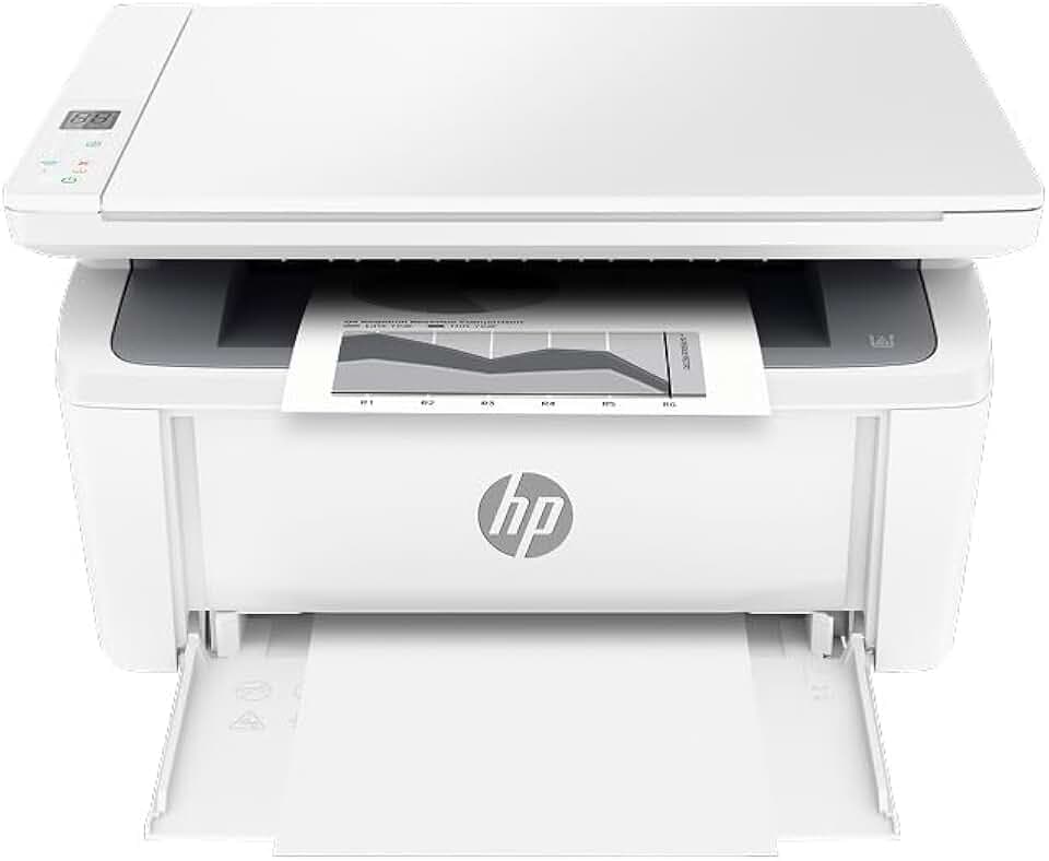 HP LaserJet M140w 7MD72F, Stampante Multifunzione Laser A4, Monocromatica, Stampa Fronte e Retro Manuale in Bianco e Nero, 20 ppm, Wi-Fi, Smart, Bianca Blue Angel