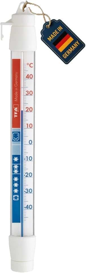 TFA Dostmann Termometro per frigorifero, 14.4003.02.01, alta precisione, per il controllo di frigoriferi e congelatori, bianco
