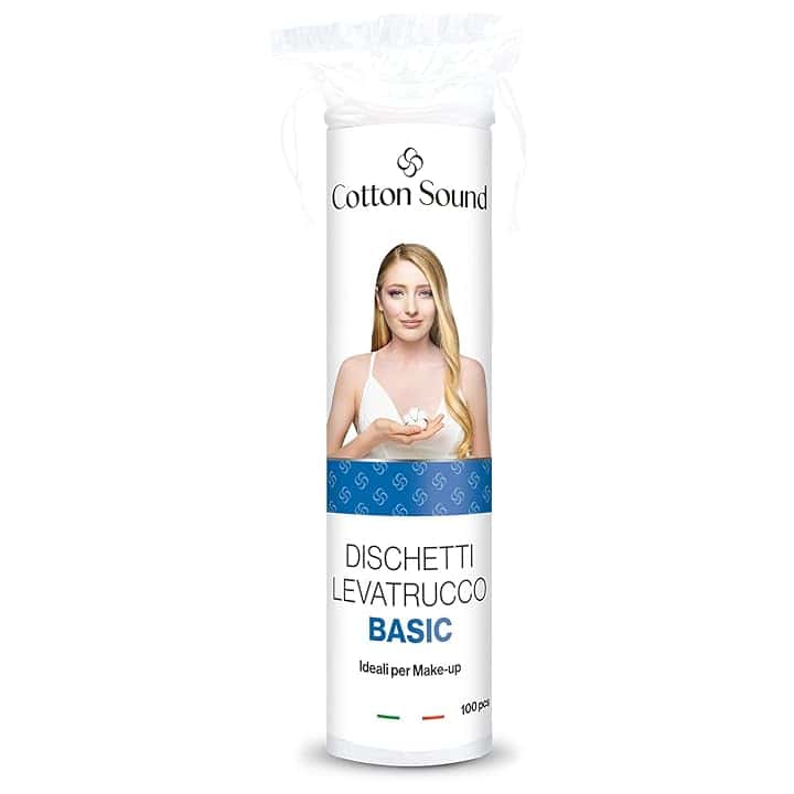 COTTON SOUND BASIC Dischetti Struccanti 100 Pezzi, Dischetti 100% Cotone, Adatti a Tutti i Tipi di Pelle, Ideali per la Rimozione del Trucco, Made in Italy