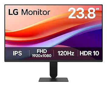 LG 24U411A Monitor 24" Full HD IPS, HDR 10, 120Hz, 1ms MBR, HDMI, D-Sub (VGA), Uscita cuffie, 1920x1080, sRGB 99%, Schermo Antiriflesso, Flicker Safe, Reader Mode, Nero