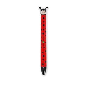 Legami - Penna Click&Clack a Due Colori, Tema Ladybug, Inchiostro Nero e Rosso, Penna a Scatto, Ideale per Scuola Ufficio Casa, Bicolore, Diametro Punta 1 mm