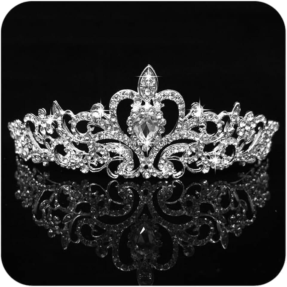 Nokwocy Tiara - Corona di cristallo con strass in argento e strass, per matrimonio, matrimonio, matrimonio, matrimonio, matrimonio, matrimonio, matrimonio, matrimonio, matrimonio, ballo, feste principesse