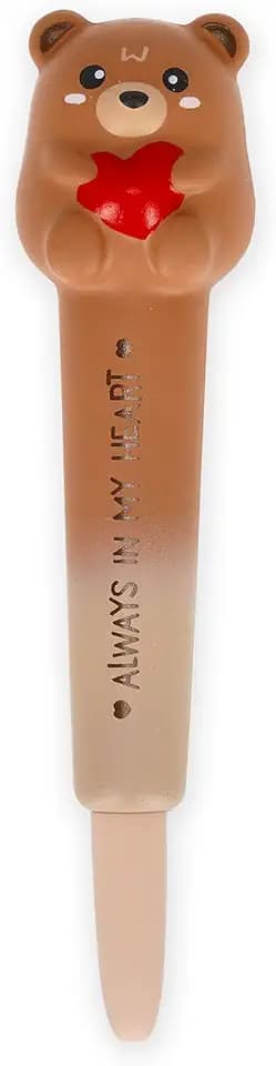 Legami - Penna Gel Antistress Squeezies, Tema Teddy Bear, Cancelleria, Per Scrivere Rilassarsi Concentrarsi, Super Morbida, Inchiostro Nero, Diametro Punta 0.5 mm