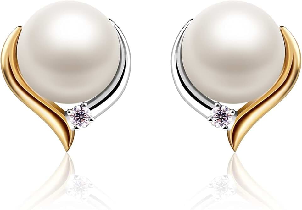 Jewlldeen Orecchini da Donna Argento 925 con Perle Cuore Regali di Gioielli Regalo per Donna/Mogli/sorelle