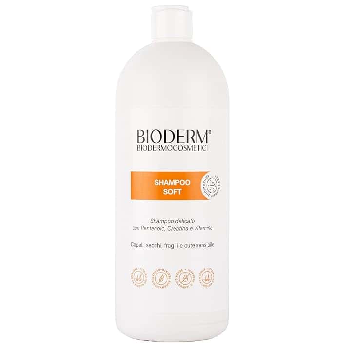 Bioderm Shampoo Soft - Shampoo per cuoio capelluto sensibile | Trattamento antiforfora, dermatite seborroica e prurito del cuoio capelluto, per uso quotidiano, senza parabeni, 1000 ml