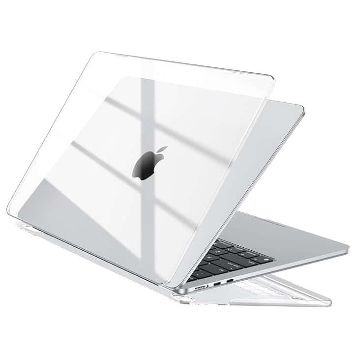 EooCoo Compatibile con Custodia MacBook Air M4 13,6" M5 M3 M2 2026 2025 2024 2022 Cover Mac Book Air 13 Case per A3449 A3240 A3113 A2681 con Touch ID, Rigida Protezione PC - Cristallo Trasparente Global Recycled Standard