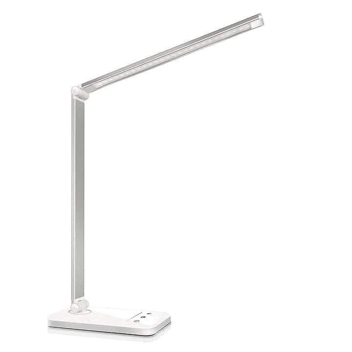 Lampada da Scrivania LED Protezione Degli Occhi, lampada Touch Control Pieghevole per cameretta,ufficio, con porta di ricarica USB, 10 livelli di luminosità 5 modalità di illuminazione