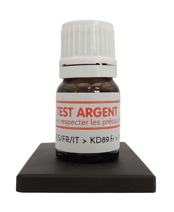 KD89 KD89 Test reattivo/soluzione per testare argento, con pietra di paragone naturale e istruzioni multilingue, spatola per gioielli, monete, lingotti, 2,5 ml, KIT1A