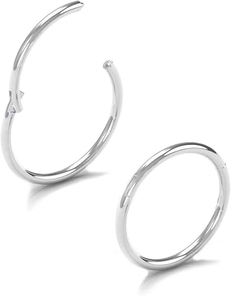 AceFun 2 pezzi piercing naso anello argento oro 20G piercing naso 7mm 8mm 9mm 10mm setto gioielli oro rosa segmento anello Hoop Lip Tragus Helix orecchini