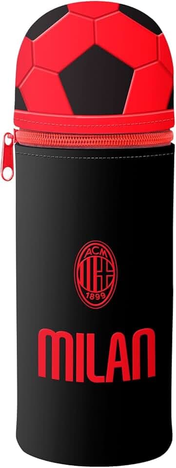Seven Astuccio scuola AC MILAN per ragazzi in morbido silicone, Bambino, Ragazzo, Calcio, Prodotto ufficiale, Idea regalo