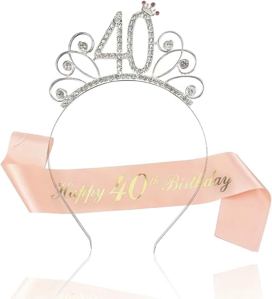 ZKGYUS Compleanno Corona e Fascia, Happy Donna Strass Corona Diadema e Fascia, per Accessori Decorativi per Feste per Ragazze