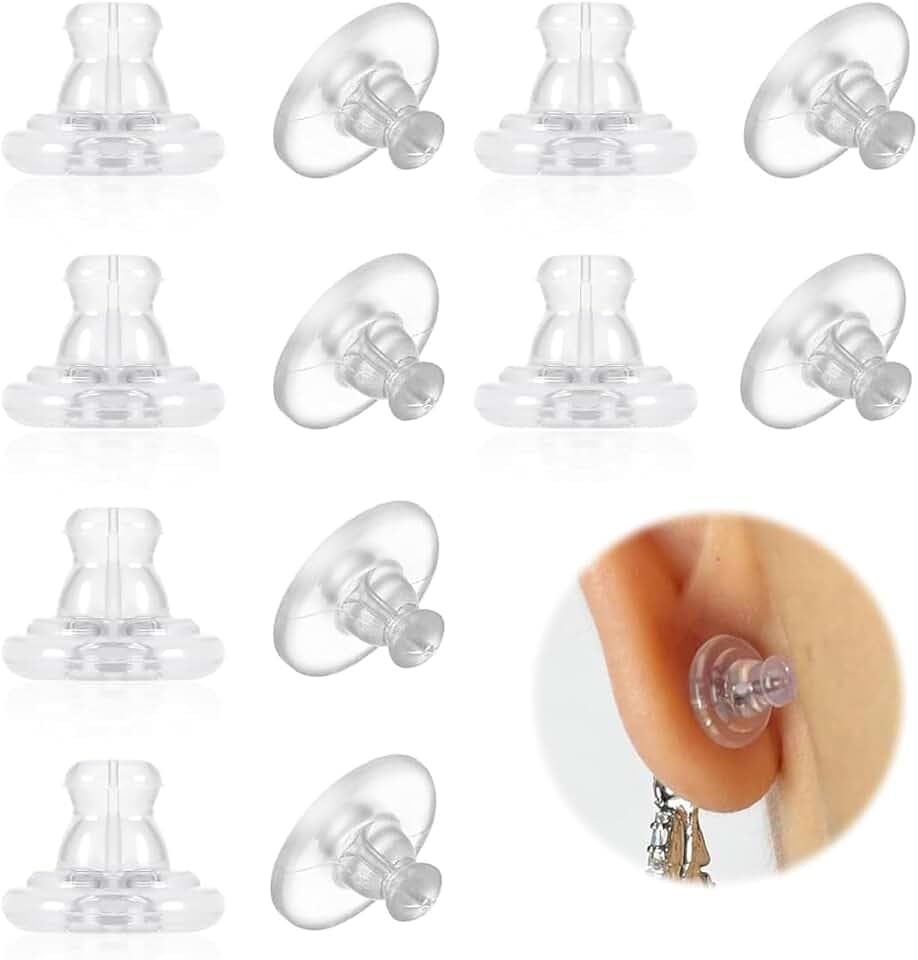 JRYXDS JRYXDS 12 Pezzi Di Ricambio In Silicone Ipoallergenico Per Orecchini Pendenti In Silicone