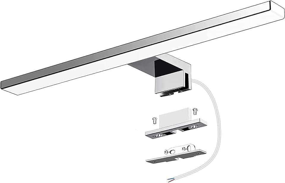 Azhien Lampada da Specchio a LED per Bagno,10W,820LM,40cm,Bianco Neutro,4000K,Montaggio 3 in 1,IP44,230V,400mm,Senza Tremolio,Lampada da Specchio per Armadio da Bagno