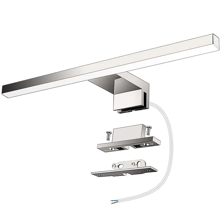 Azhien Lampada da Specchio a LED per Bagno 5W 30cm 400LM, Bianco Neutra 4000K Lampada Armadio Applique da Parete IP44 Lampada Specchio Bagno 230V 300x14x14mm