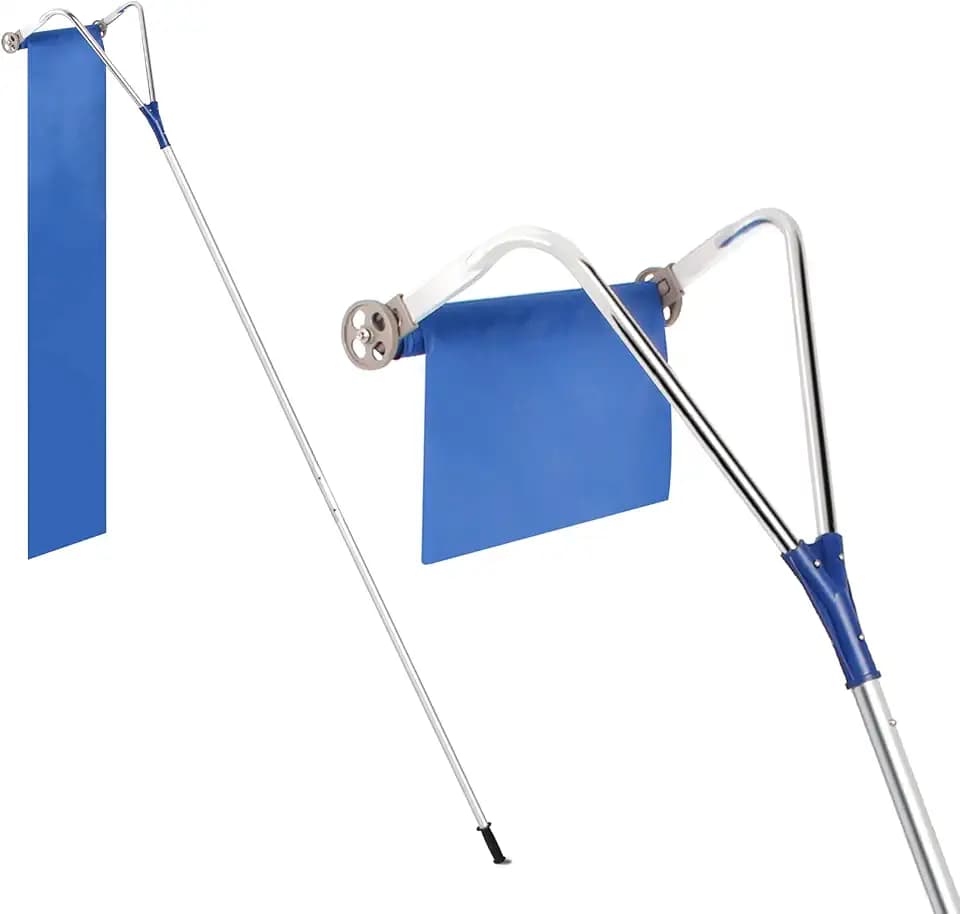 Todeco Tetto Neve Pala, Neve Rastrello Rimozione Attrezzo, con Regolabile telescopico Maniglia 170-650cm, con 2 Ruot, tessuto oxford 450*42cm