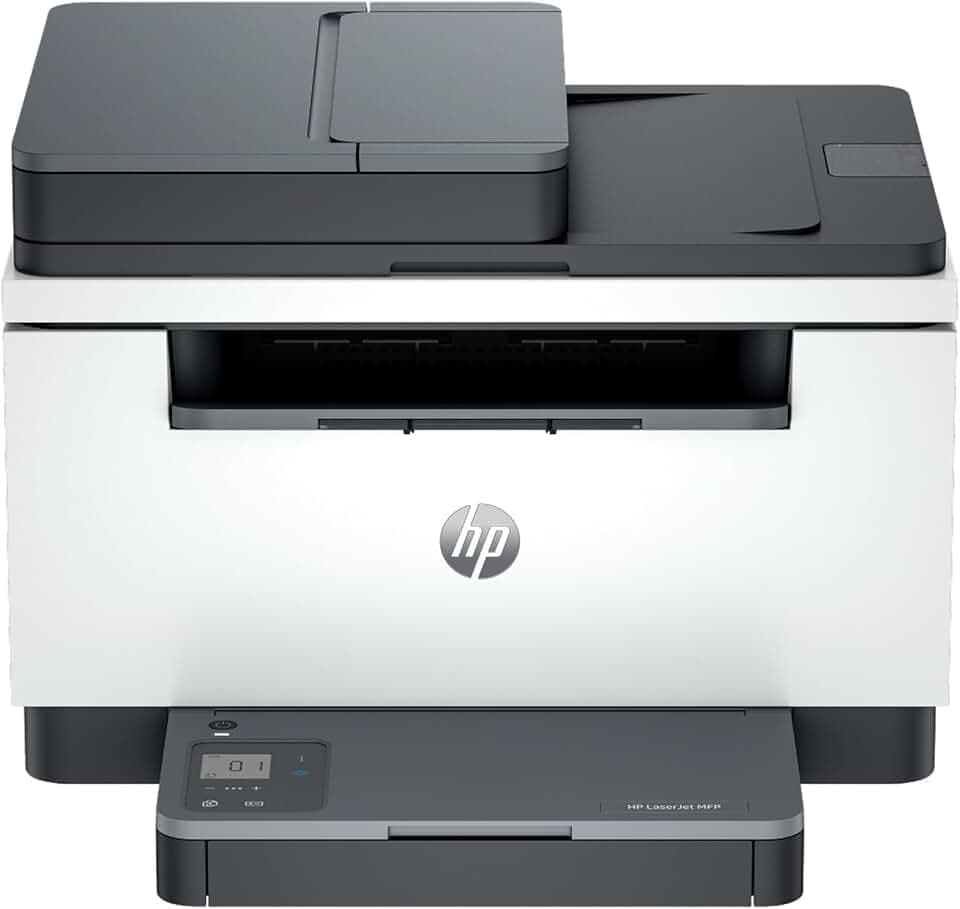 HP LaserJet M235sdw 8J9K7F, Stampante Multifunzione A4, Stampa Fronte e Retro Automatica in Bianco e Nero, 27 ppm, WiFi, Ethernet, USB, ADF, Smart, No Fax, Schermo LCD a icone, Grigia Blue Angel