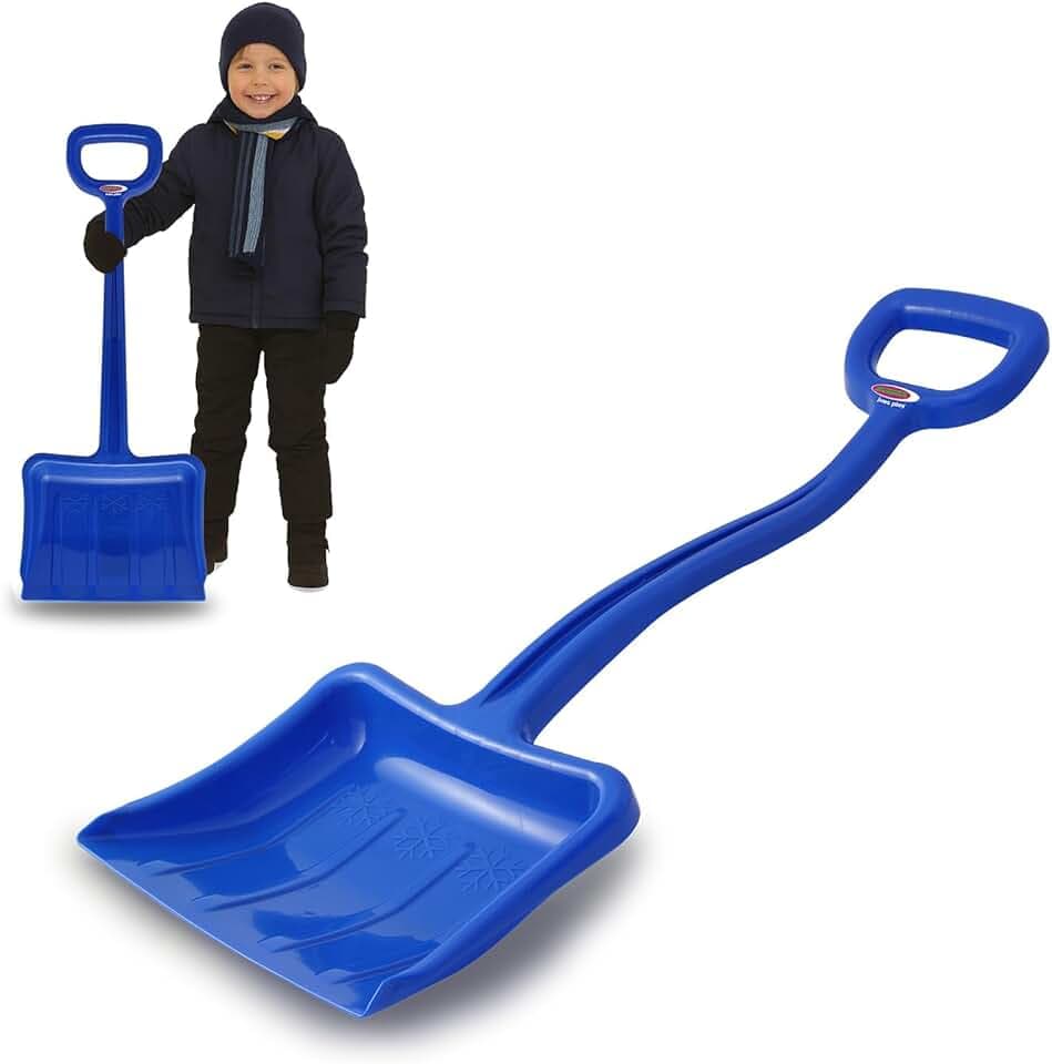 Jamara 460400 - Snow Play Pala da neve Tally 70 cm blu – Plastica robusta e stabile, Maniglia forma a D, Rinforzi nella struttura