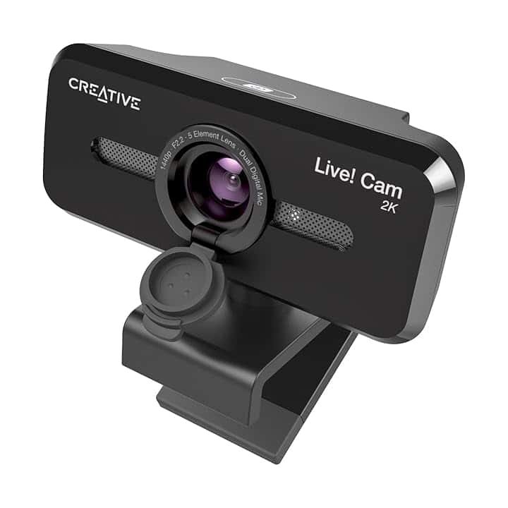 Creative Live! Cam SYNC V3 2K QHD USB Webcam con Zoom Digitale 4X e microfoni, HD 1080p, FOV Fino a 95°, copriobiettivo per la Privacy, per PC e Mac