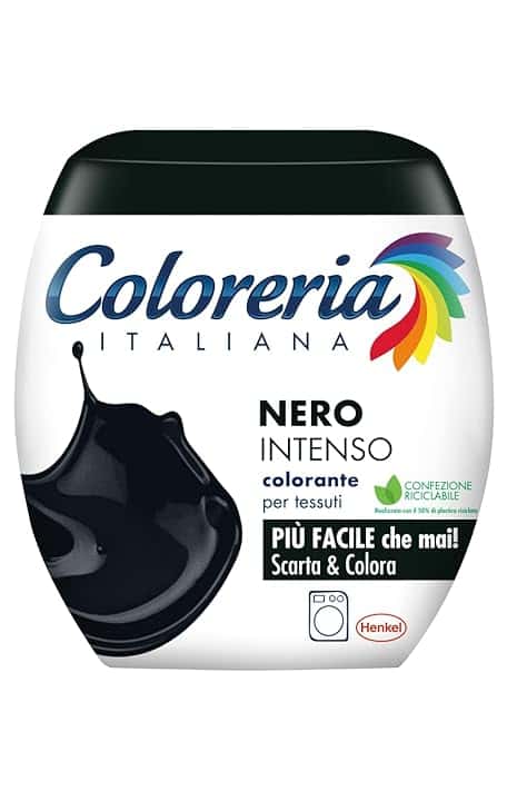 Coloreria Italiana Grey Colorante Tessuti e Vestiti in Lavatrice, colore Nero Intenso, 1 Confezione, 350g