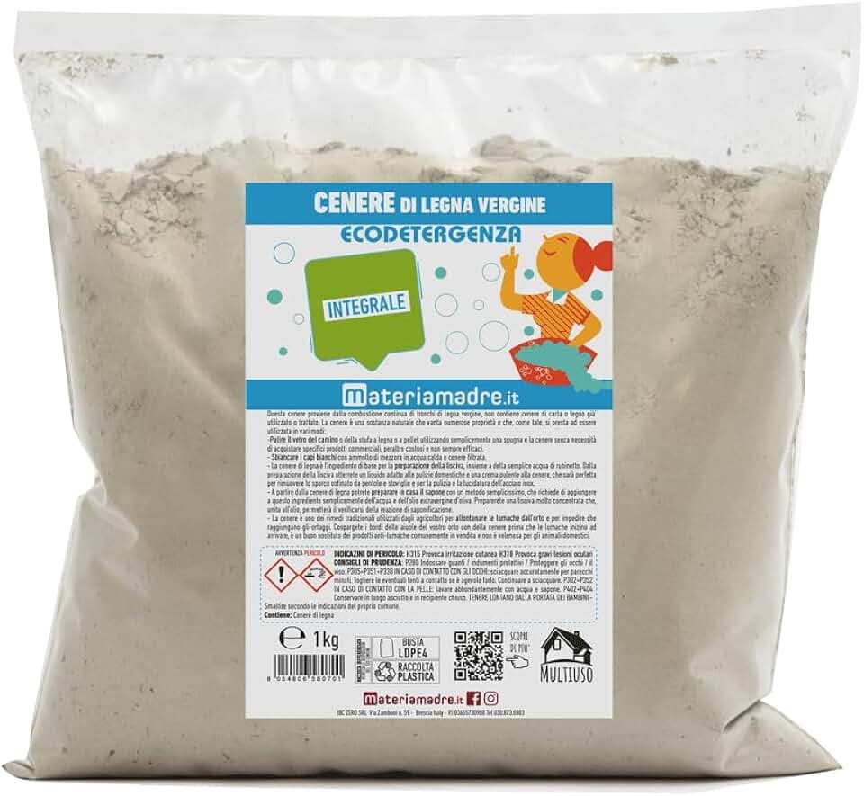 CENERE DI LEGNA VERGINE INTEGRALE 1 KG BUSTA