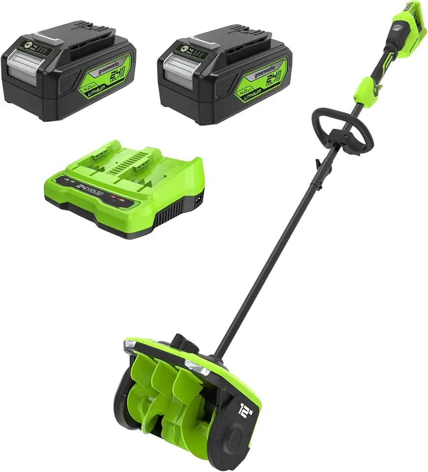 Greenworks Fresa spazzaneve a batteria (ioni di litio, 48V, larghezza di lavoro 30 cm, altezza neve max. 20 cm, Con Batteria e USB C 65w Caricatore)