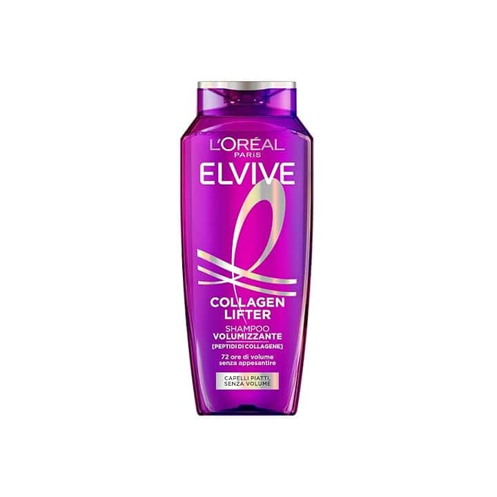 L'Oréal Paris Elvive Shampoo Volumizzante, Per Capelli Fini, Sottili, Piatti e Senza Volume. Volume Duraturo Fino a 72H, Con Peptidi di Collagene, Collagen Lifter, 300 ml
