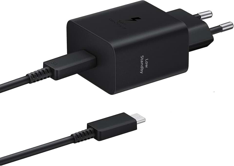 Samsung EP-T4511 Caricabatterie originale 45W Super Fast Charging, Porta USB-C (con Cavo), Nero