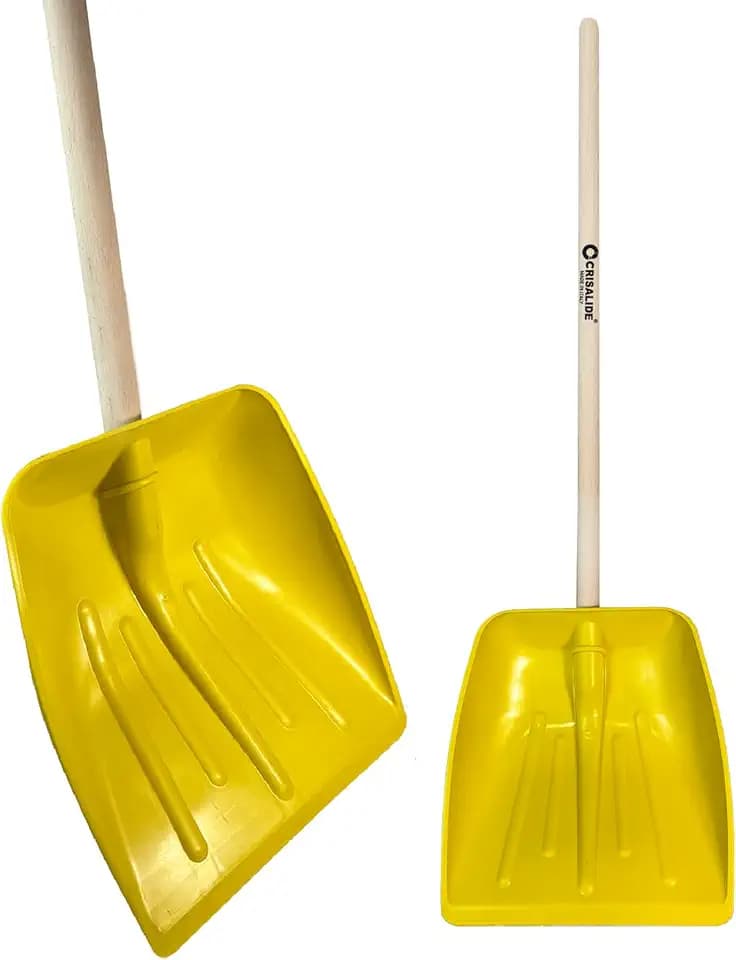 Crisalide® - Badile Super Resistente 37x42 cm con Manico in Legno - Versatile per Uso Agricolo, Giardinaggio e Lavori Pesanti, Multiuso, Pala da Neve